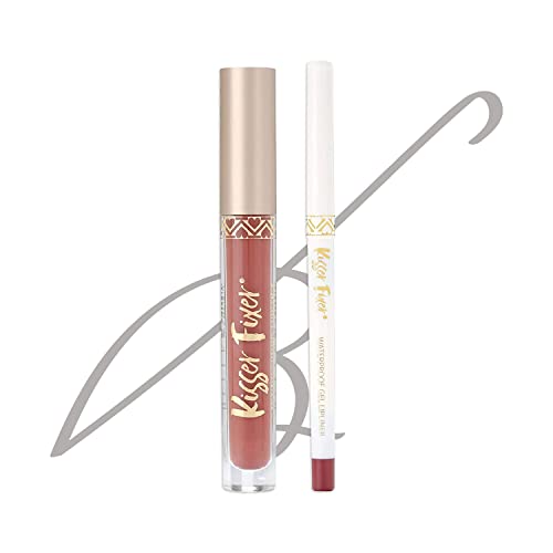 Belle Beauty Liquid Lipstick & Lip Liner (Berry Nude), Long-Lasting,