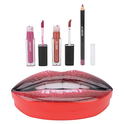 Ymiko Lipstick Set Lipstick, 3 Lipstick Set Long Lasting Portable