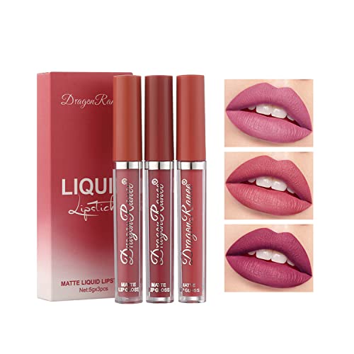 3 Colors Matte Liquid Lipstick Sets , Matte liquid Long-Lasting